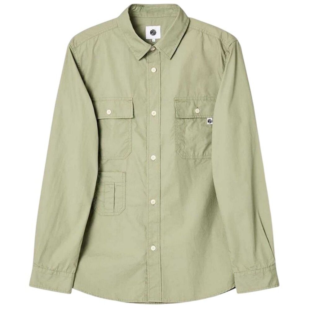 Pretty Green Mens Brentwood Long-Sleeved Shirt / Green